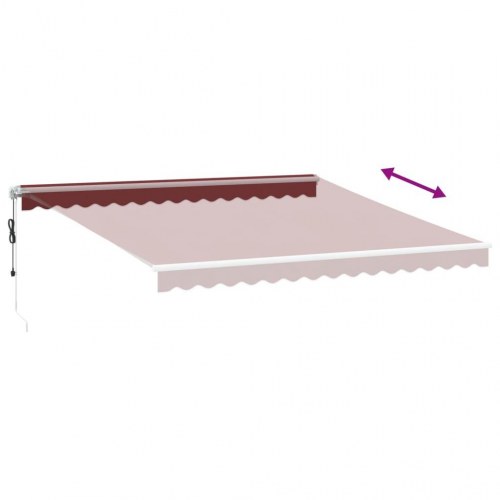 Markise med LED-lys 400 × 350 cm - automatisk betjening, bordeaux
