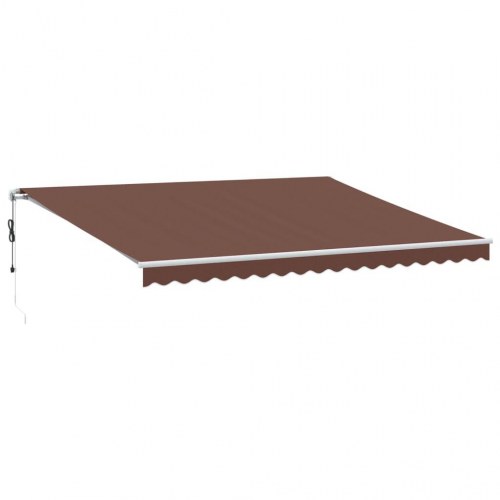 Markise med LED-lys 450 × 350 cm - automatisk betjening, brun