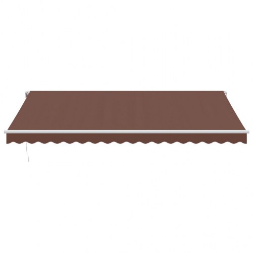 Markise med LED-lys 450 × 350 cm - automatisk betjening, brun