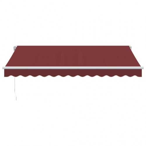 Markise med LED-lys 350×250 cm - manuel, bordeaux