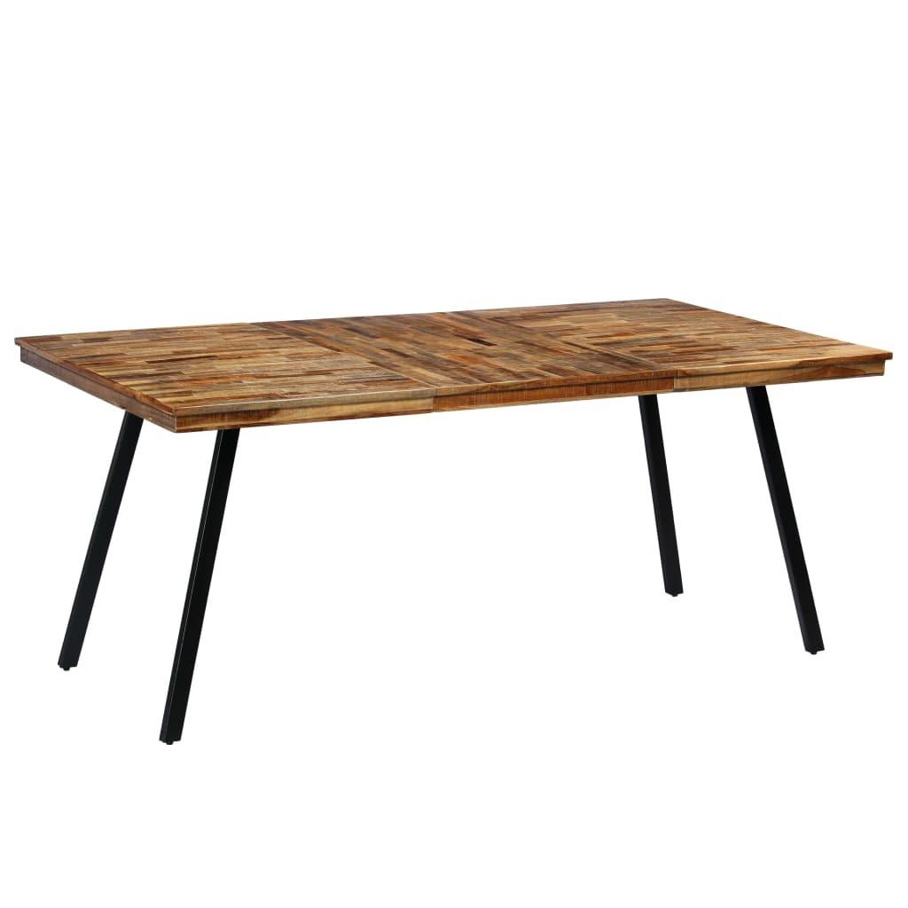 Spisebord i genanvendt teak og stål 180 x 90 x 76 cm