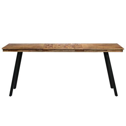 Spisebord i genanvendt teak og stål 180 x 90 x 76 cm