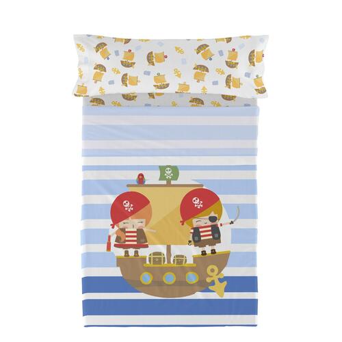 Sengetøj sæt HappyFriday Happynois Pirate Ship Multifarvet Seng 105 2 Dele