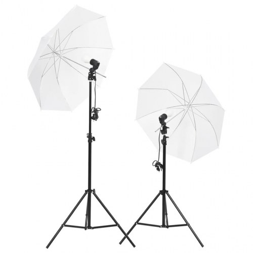 Fotostudiesæt med lampesæt, baggrund (blå/grøn) og 5-i-1 reflektor