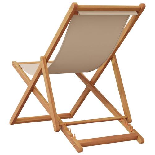 Strandstole 2 stk. foldbar stof og massivt træ beige