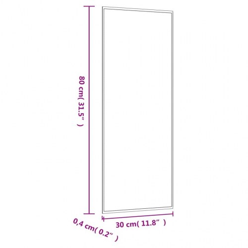 Vægspejl 30×80 cm - rektangulært glas spejl