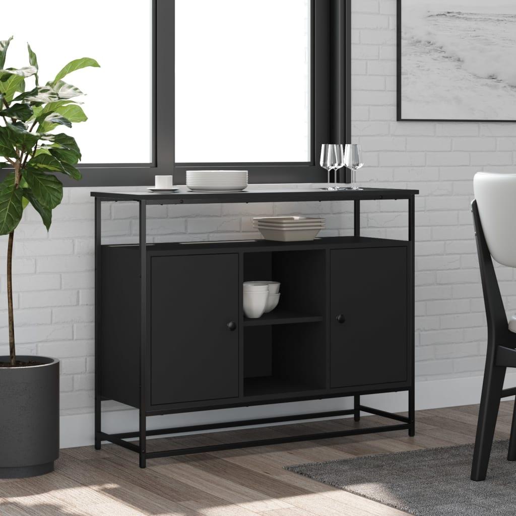 Skab 100x35x80 Cm Konstrueret Træ Sort
