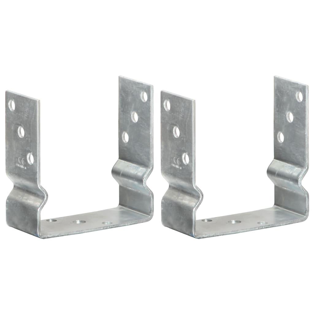 Jordankre 2 stk. 14x6x15 cm galvaniseret stål sølvfarvet