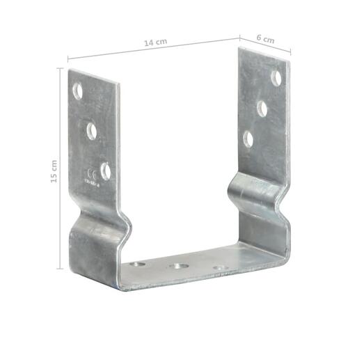 Jordankre 2 stk. 14x6x15 cm galvaniseret stål sølvfarvet