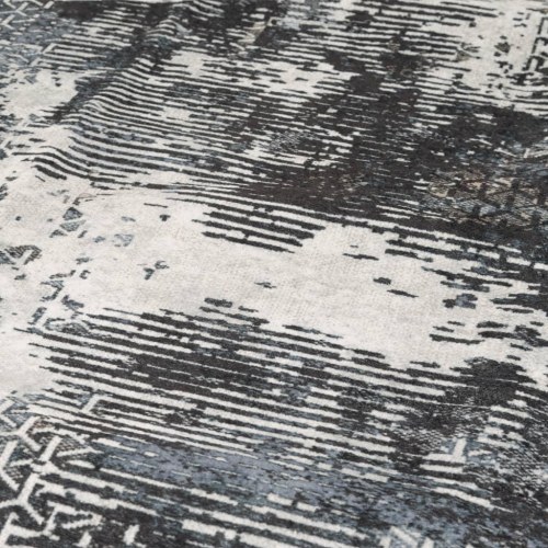 Vaskbart gulvtæppe 80×300 cm - flerfarvet løber i blødt fløjl