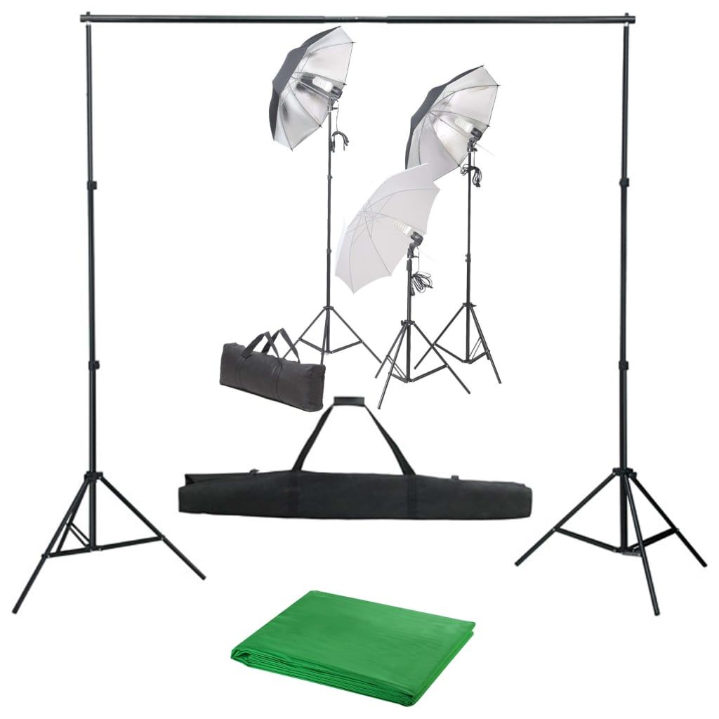Fotostudiesæt med lampesæt og baggrund