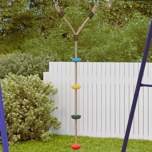 Klatretov til børn med 4 trin - flerfarvet diskgynge 140 cm