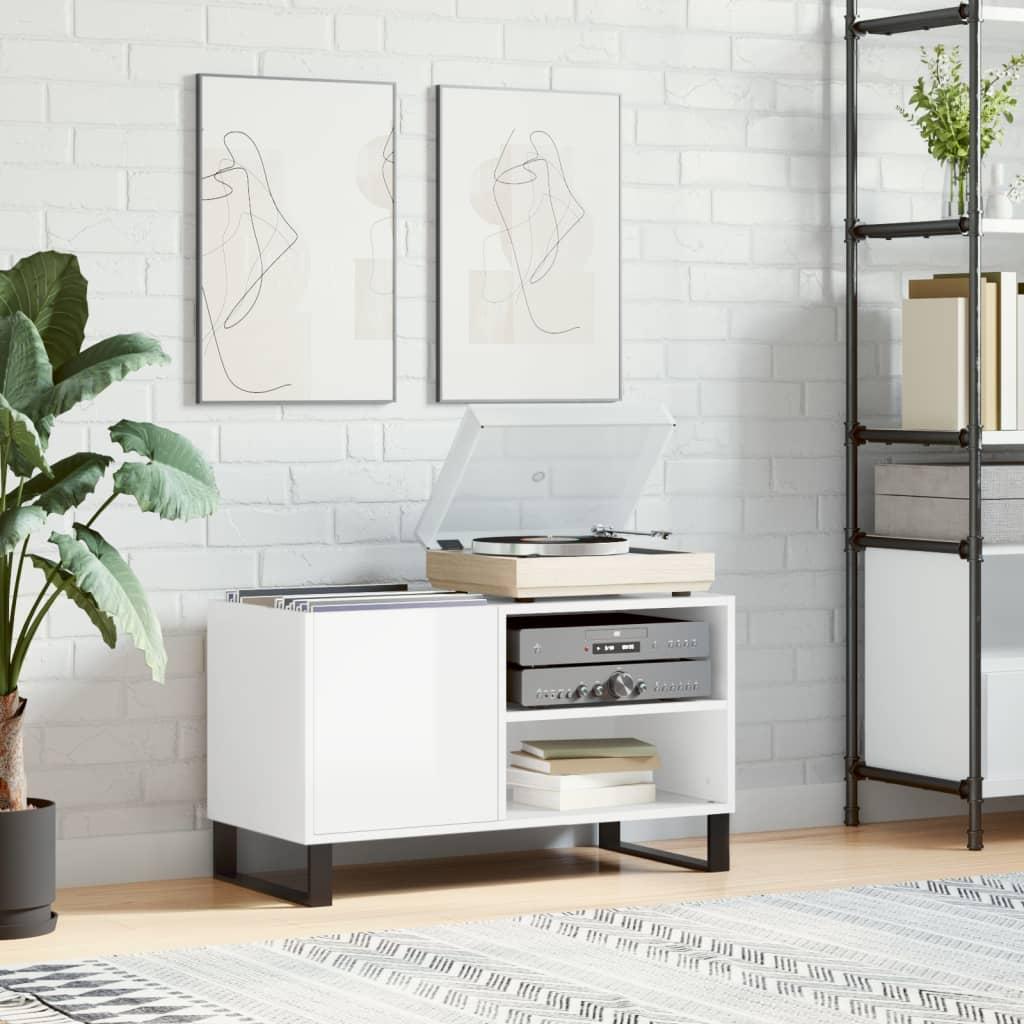 Vinylskab 85×38×48 cm - hvid højglans, konstrueret træ