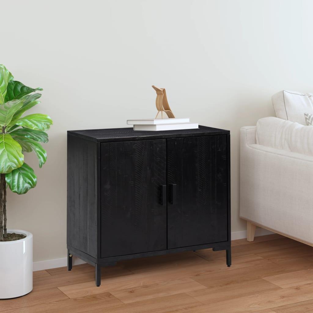 Skænk 75×35×70 cm i massivt genanvendt fyrretræ - sort