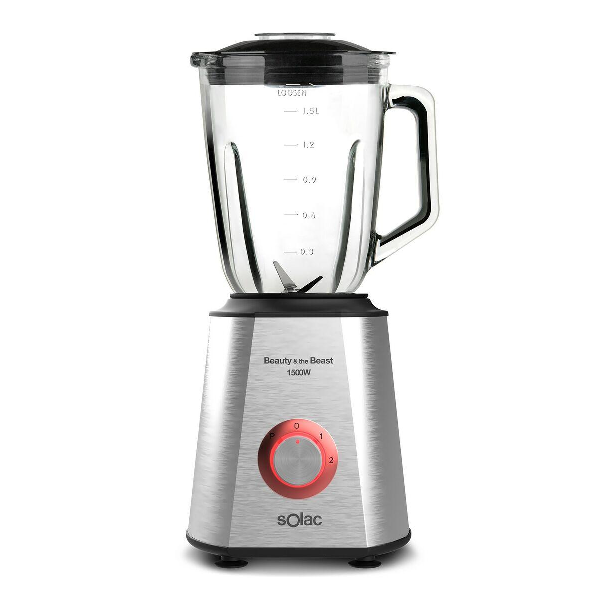 Kop-blender Solac BV5728 Rød Gennemsigtig Sølvfarvet 1500 W 1,5 L