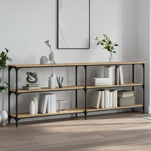 Konsolbord 200x29x75 cm konstrueret træ sonoma-eg