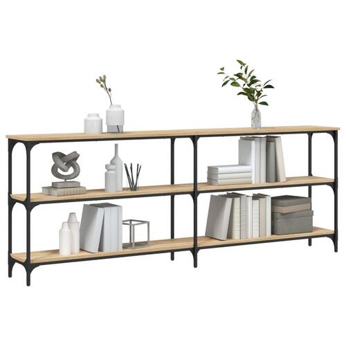 Konsolbord 200x29x75 cm konstrueret træ sonoma-eg