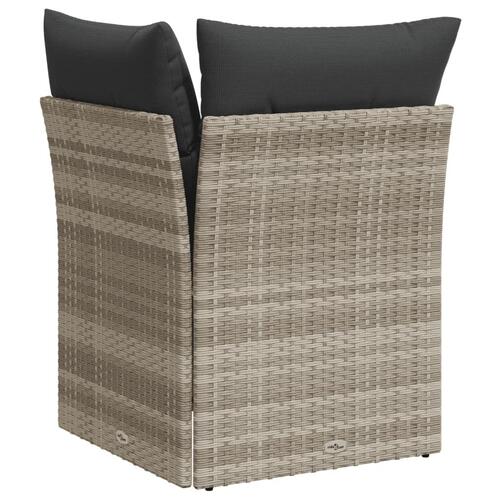 Hjørnemodul til havesofa med hynder polyrattan lysegrå