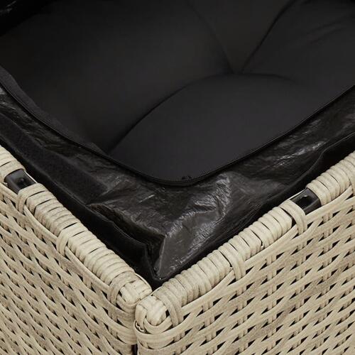 Hjørnemodul til havesofa med hynder polyrattan lysegrå