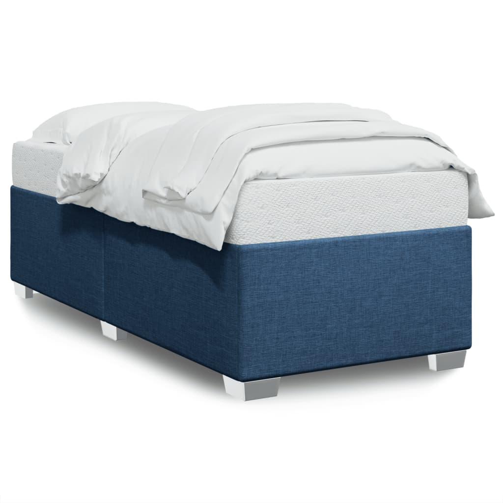 Sengeramme uden madras 80×200 cm - blå stof, lamelbund