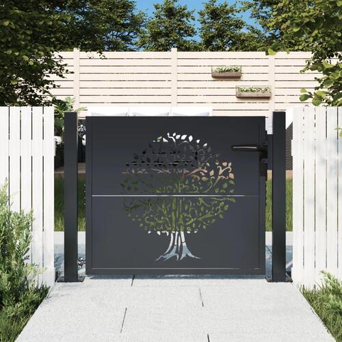 Havelåge 105x80 cm stål trædesign antracitgrå