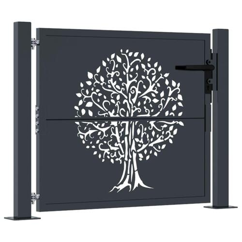 Havelåge 105x80 cm stål trædesign antracitgrå