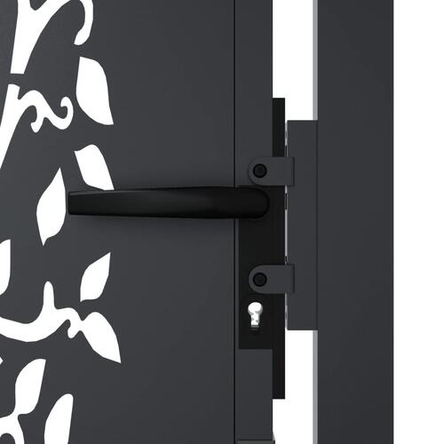 Havelåge 105x80 cm stål trædesign antracitgrå