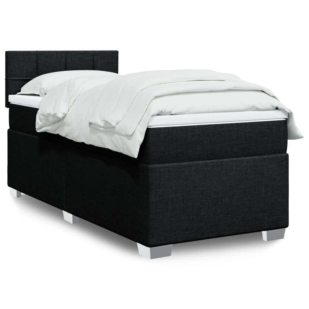 Kontinentalseng Med Madras Stof Sort - Blok med firkanter / 100 x 200 cm