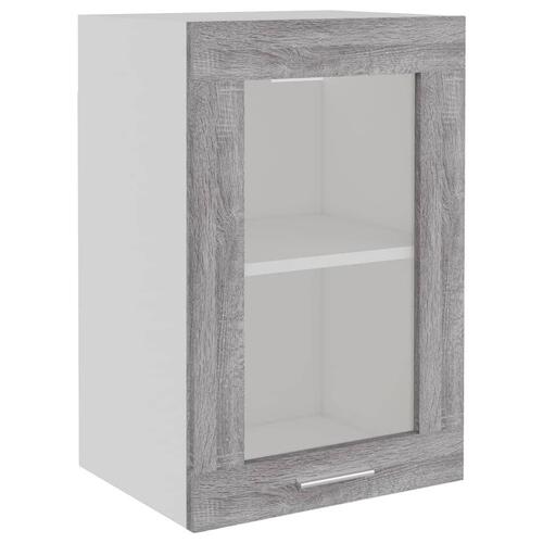 Væghængt glasskab 40x31x60 cm konstrueret træ grå sonoma-eg