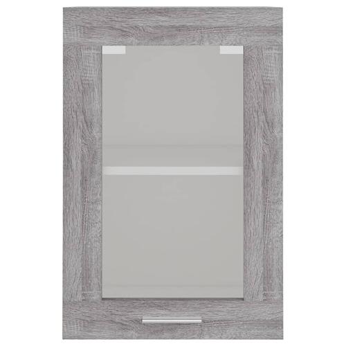 Væghængt glasskab 40x31x60 cm konstrueret træ grå sonoma-eg