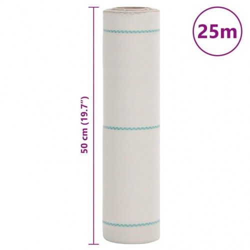 Ukrudtsdug 0,5 × 25 m - hvid PP ukrudtsmåtte 60 g/m²