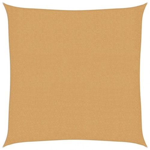 Solsejl 2,5 × 2,5 m - sandfarvet HDPE 160 g/m², firkantet