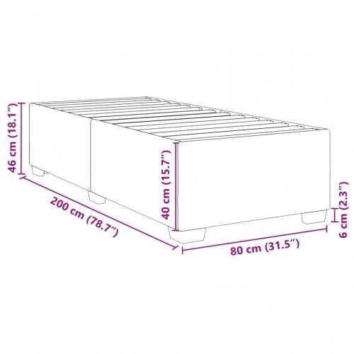 Sengeramme i stof 80 x 200 cm - cremefarvet