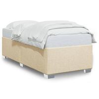 Sengeramme 90x200 cm stof cremefarvet