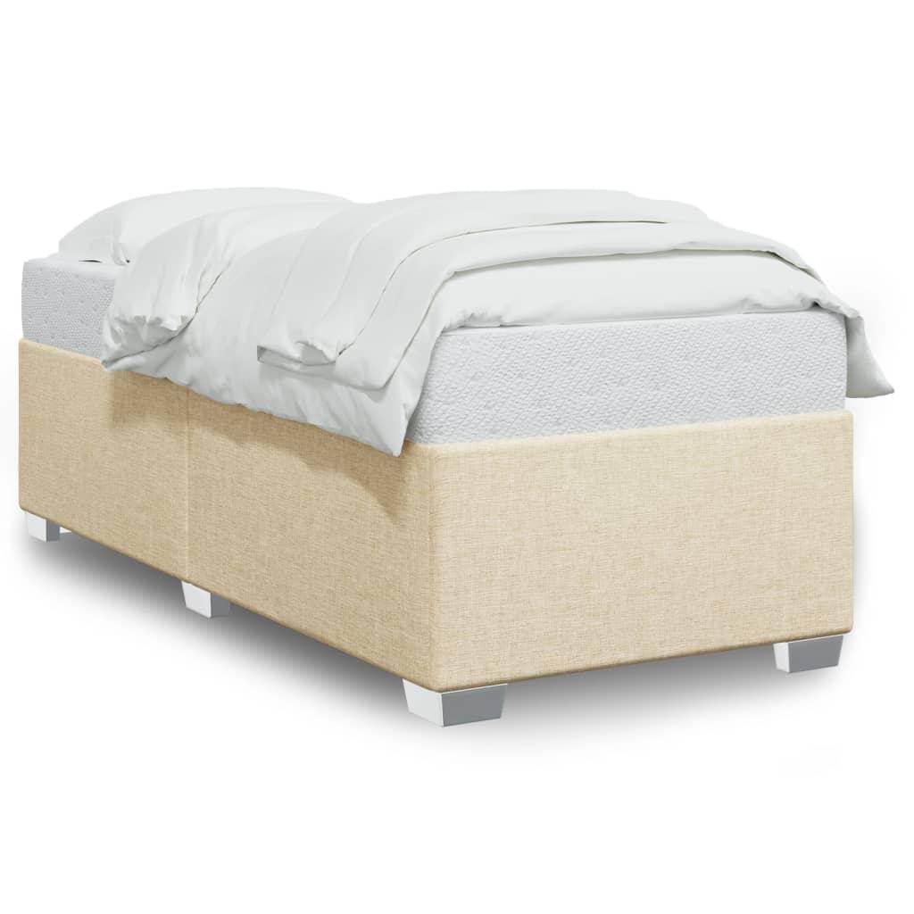 Sengeramme 90x190 Cm Stof Cremefarvet