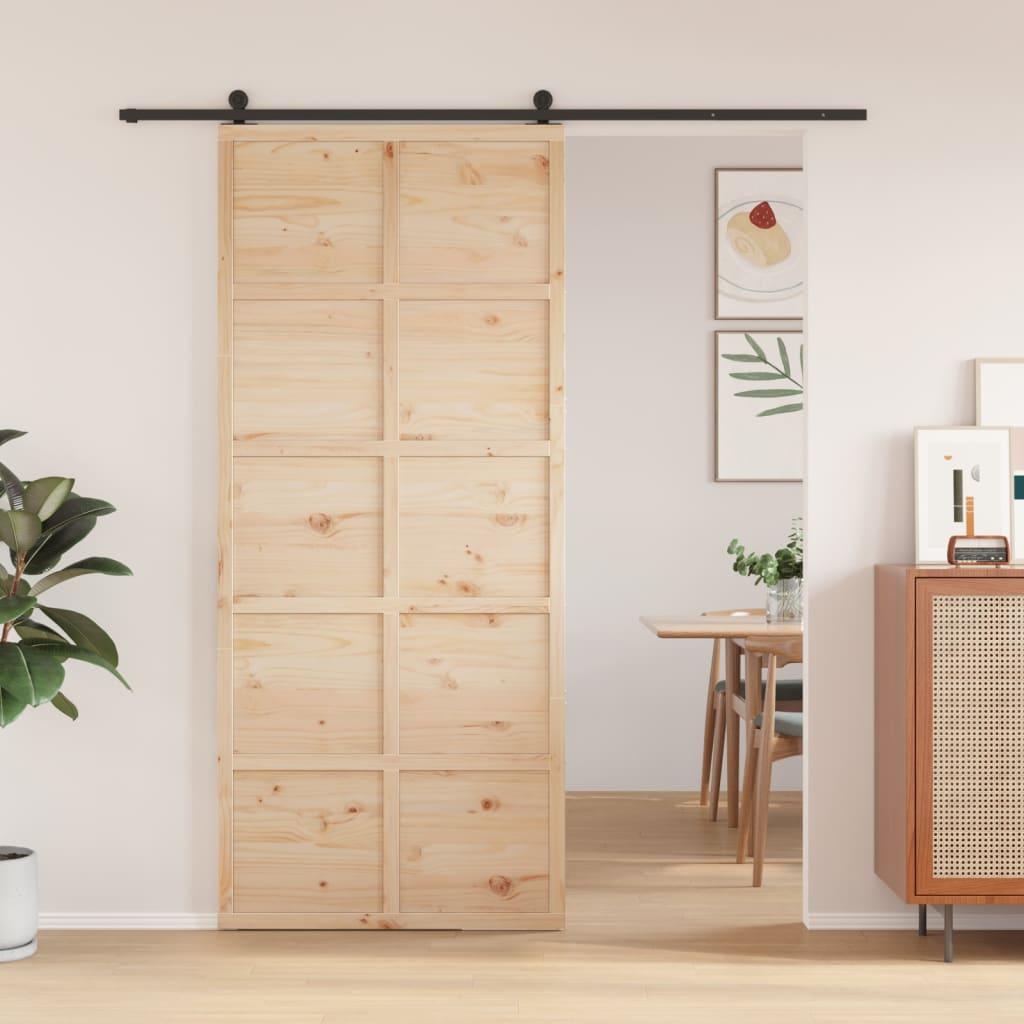 Skydedør 90x208 Cm Massivt Fyrretræ