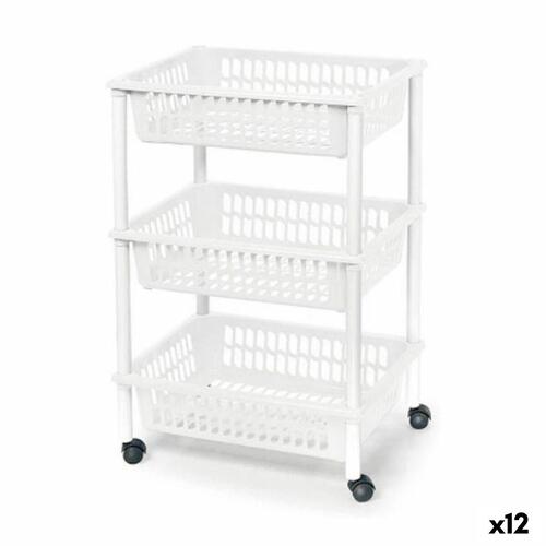 Rullebord Tontarelli Mito 3 Plastik Hvid 40 x 29 x 62 cm (12 enheder)