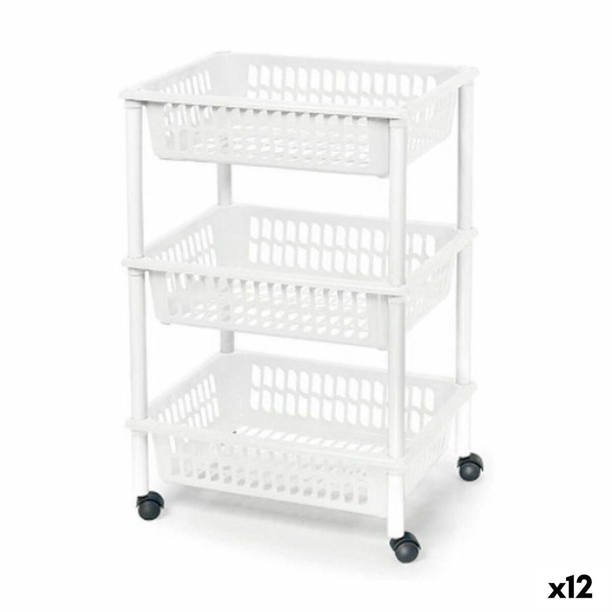 Rullebord Tontarelli Mito 3 Plastik Hvid 40 x 29 x 62 cm (12 enheder)