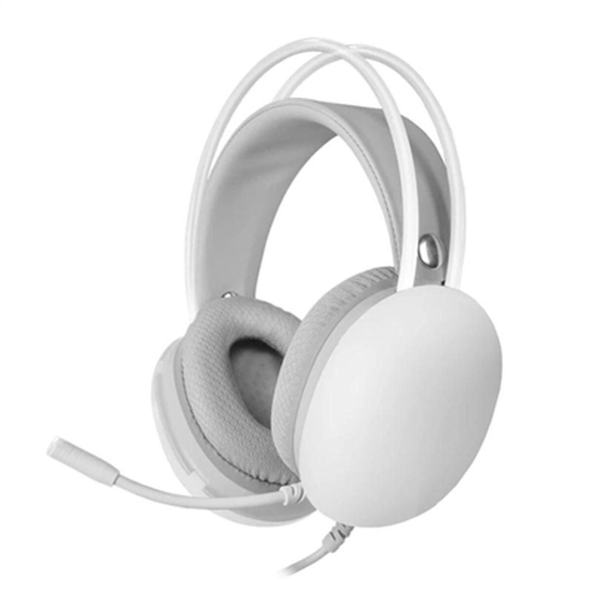 Hovedtelefoner Med Mikrofon Mars Gaming Glow Rgb Hvid