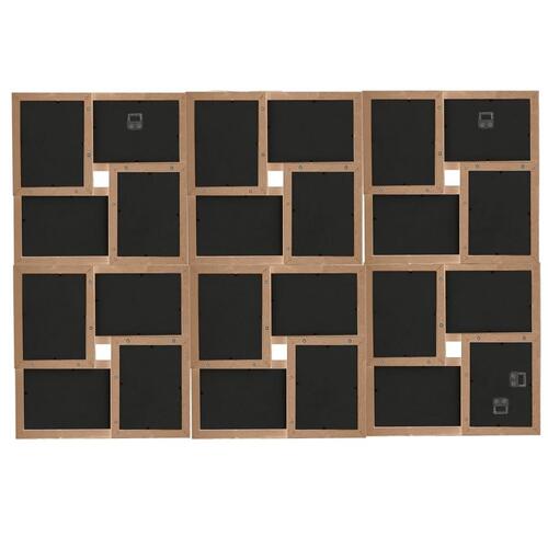 Collagebilledramme til væg 24x(13x18 cm) MDF lysebrun