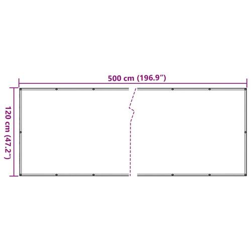 Altanafskærmning 500x120 cm PVC antracitgrå