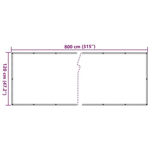 Altanafskærmning 800x120 cm PVC grå