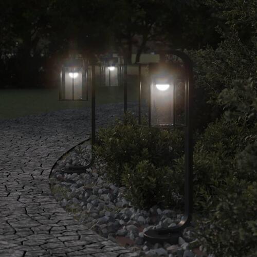 Udendørs standerlampe 3 stk. 60 cm rustfrit stål sort