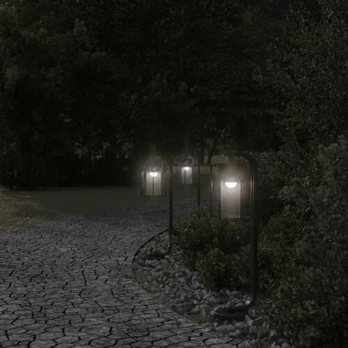 Udendørs standerlampe 3 stk. 60 cm rustfrit stål sort