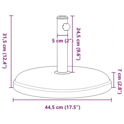 Parasolfod rund 15 kg - til Ø32/35/38 mm stænger, sort