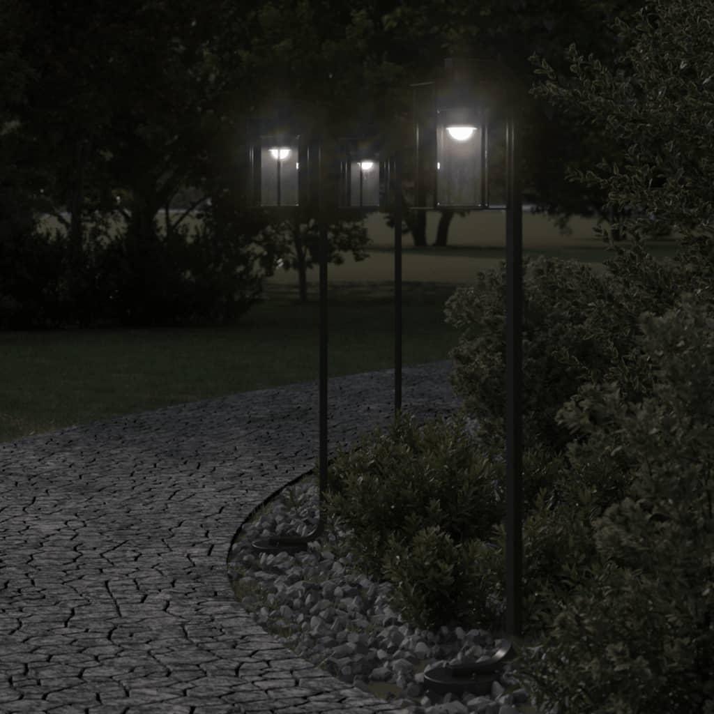 Udendørs standerlampe 100 cm rustfrit stål sort