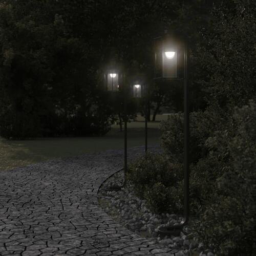 Udendørs standerlampe 100 cm rustfrit stål sort