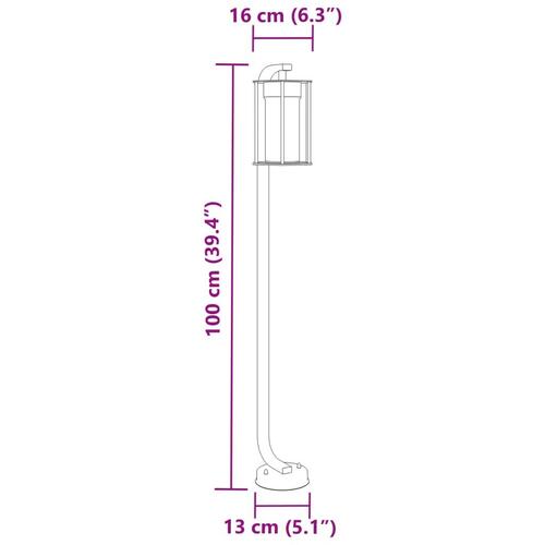 Udendørs standerlampe 100 cm rustfrit stål sort