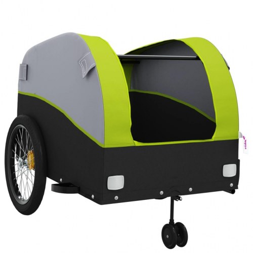 Cykelanhænger 45 kg - jern, sort/grøn