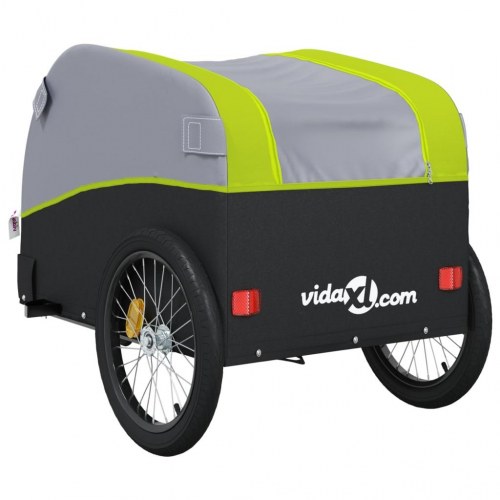 Cykelanhænger 45 kg - jern, sort/grøn